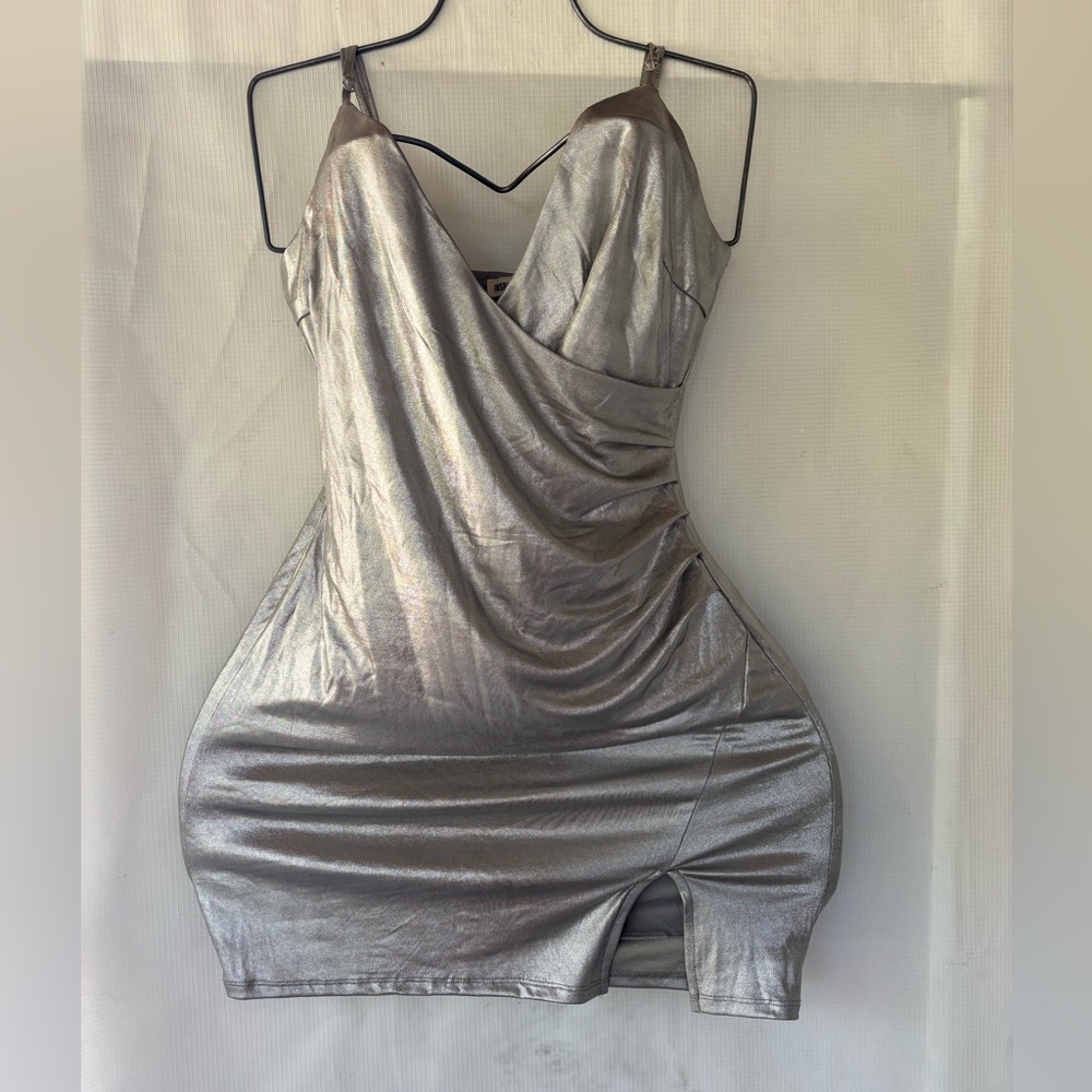 Inspired Hearts Shimmering Silver Mini Dress